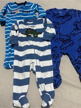 Carter’s Boys Baby One-Piece Footed Pajamas - Soft Fleece- 3 pieces